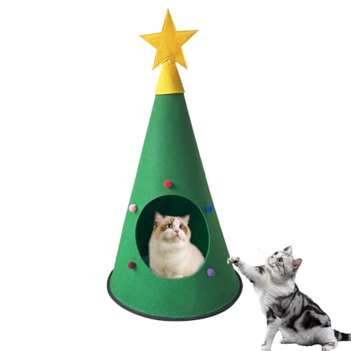 Weihnachtsbaum Haustier Katzenbett Haus, 63,5 x 38,1 cm Weihnachtsbaum Katzenbaum Turm, Weihnachtsbaum Katzenbetten Haus Weihnachtsdekoration von Cikiki