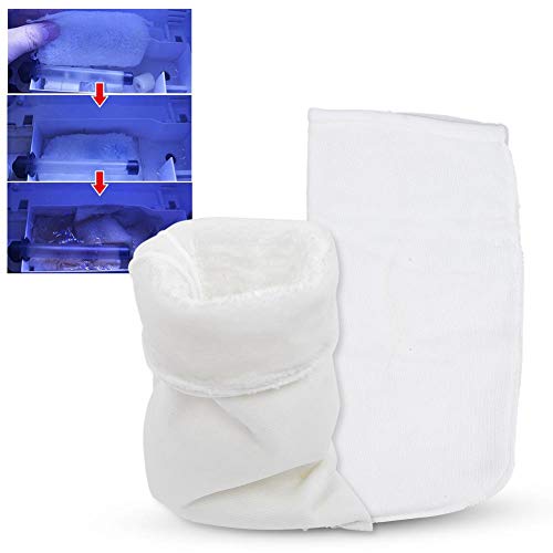 Cikonielf 2Pcs Aquarium Filterbeutel Filtersack Aquarium Fisch Behälter Filter Beutel Filter Socken Wiederverwendbare Baumwoll Aquarium Filterbeutel für Süßwasser und Salzwasser von Cikonielf