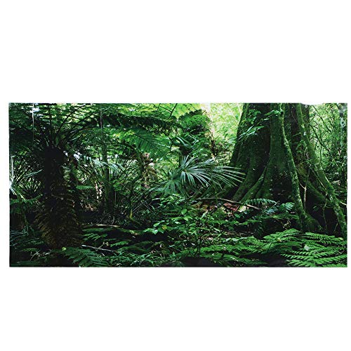 Cikonielf 3D Effekt Regenwald Poster Selbstklebende Reptilien Terrarium Aquarium Hintergrund Aquarium Wandaufkleber Aquarium Hintergrund Unterwasser Poster PVC Dekor Tapete(122 * 46cm) von Cikonielf