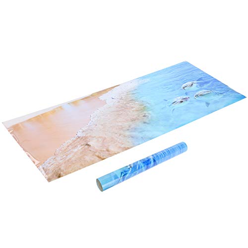 Cikonielf Aquarium Hintergrund Aquarium Landschaft Poster Coastal Beach PVC Aquarium Gemälde Aufkleber Dekoration 122 * 50CM von Cikonielf