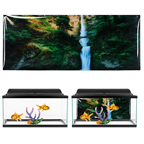 Cikonielf Aquarium Hintergrund Poster PVC Kleber Dschungel Wasserfall Muster Aquarium Hintergrund Poster Aufkleber Hintergrund Dekoration(61x30cm) von Cikonielf