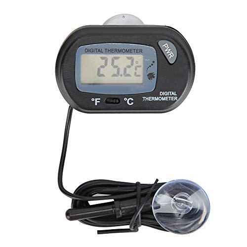 Cikonielf Aquarium Thermometer LCD Digital Thermometer Aquarien Thermometer Tester Reptilien Terrarium Temperaturanzeige mit Saugnapf und Sonde von Cikonielf