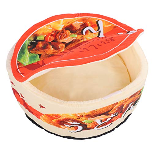 Cikonielf Japanisches Ramen Bowl Hundebett Sofa Instant Noddle Bowl Hundebett Entzückendes Hundesofa mit süßem Ausblick für Hunde Katzen Abnehmbar Waschbar(S) von Cikonielf