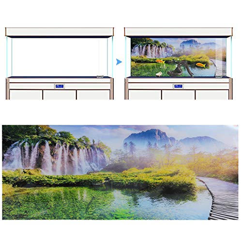 Cikonielf PVC Aquarium Hintergrund Poster 122x50 cm/48.0x19.6 Zoll Aquarium Dekorative Bilder Aquarium Hintergrund Poster Aufkleber Unterwasser Hintergrund für Aquarium Dekoration von Cikonielf