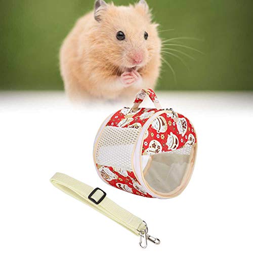 Hamster Tragetasche Haustier Tragetasche Hamster Ratten Schultertasche Hamster Carrier Tasche Tragbar Handtasche Reise für Kleintiere Hamster Eichhörnchen Chinchilla Meerschweinchen(Glückliche Katze) von Cikonielf