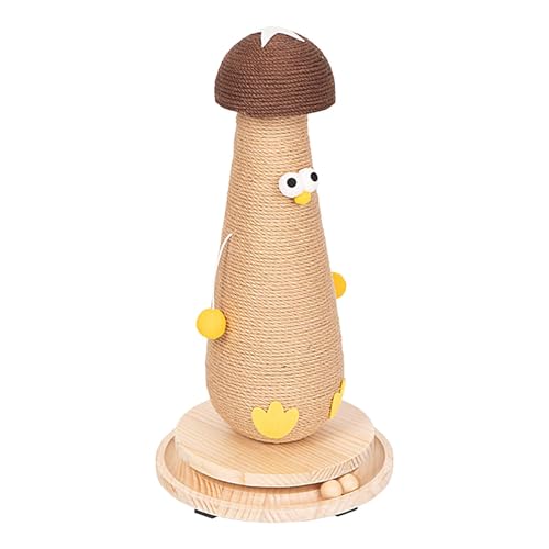 Cat Mushroom Scratcher | Cute Kittens Scratching | Sisal Cat Scratch, Interactive Cat Scratcher, Sisal Cat Scratch Post Chicken Pet Scratcher with Interactive Ball Scratching Pole for Pet von Cileznw