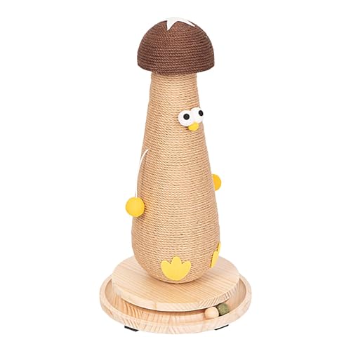 Cat Mushroom Scratcher | Cute Kittens Scratching | Sisal Cat Scratch, Interactive Cat Scratcher, Sisal Cat Scratch Post Chicken Pet Scratcher with Interactive Ball Scratching Pole for Pet von Cileznw