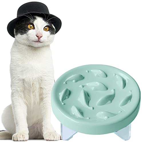 Langsamer Futternapf für Katzen und kleine Hunde, Cilkus Fisch-Pool-Design, lustig, interaktiv, Bläh-Stop-Puzzle, Futternapf, gesunde Ernährung, aus Melamin, lebensmittelechtes Material, von Cilkus