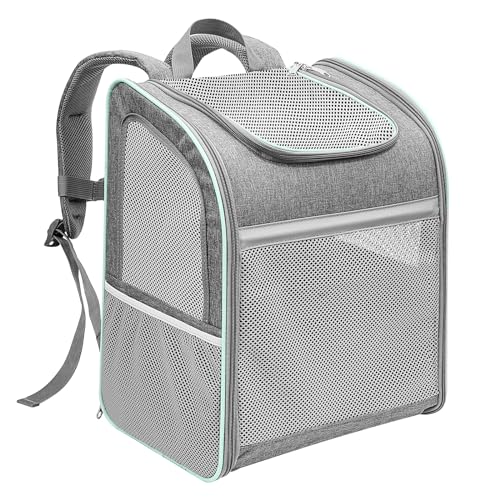 CINNANI Hunderucksack Katzenrucksack,Transportbox für Katzen bis 6kg - Bequemer Hunderucksack bis 6kg - Idealer Cat Backpack für den sicheren Katzen Transport 42 * 33 * 25CM(Himmelsgrau) von Cinnani