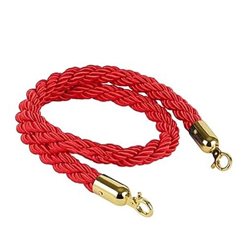 CioneL Absperrseil 5 Fuß, Hängeseil mit goldenem Haken, rotes Seil zur Massenkontrolle, Seil for Absperren von Bereichen, perfekt for Hotels, große Eröffnungen (Farbe : Red-1, Größe : 1.5m/5ft) von CioneL