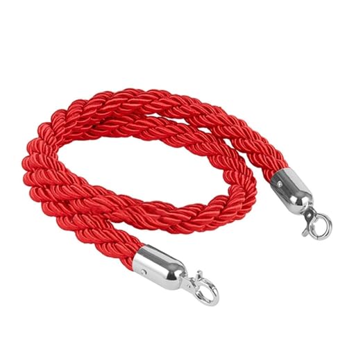 CioneL Absperrseil 5 Fuß, Hängeseil mit goldenem Haken, rotes Seil zur Massenkontrolle, Seil for Absperren von Bereichen, perfekt for Hotels, große Eröffnungen (Farbe : Red-2, Größe : 1.5m/5ft) von CioneL