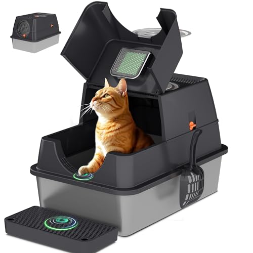 Citylife Katzenklo Edelstahl mit Deckel, XXL Katzentoilette Geschlossen mit Schaufel, Zwei-Tür-Konfiguration, Leicht zu Reinigen, Geruchshemmend, Dunkelgrau Citylife Katzenklo Edelstahl mit Deckel, XXL Katzentoilette Geschlossen mit Schaufel, Zwei-Tür-Konfiguration, Leicht zu Reinigen, Geruchshemmend, Dunkelgrau von Citylife