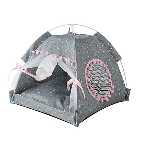 Sommer Haustier Zelt Hund Chat Klappbar mit Matte Outdoor Camping Haus Home Seven Tslosed(LDunkelgrau) von Cixilo