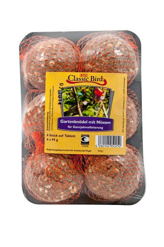 16er Pack Classic Bird Garten Nussknödel 6 Stück auf Tablett von Classic Bird