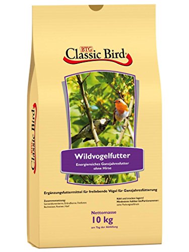 CLASSIC BIRD Vogelfutter Wildvogelfutter ohne Hirse 10 kg | Vogelfutter Erdnusskerne für Wildvögel | Vogelfutter Sonnenblumenkerne | Vogelfutter Buchweizen | Gartenvögel | ganzjahres Vogelfutter von Classic Bird