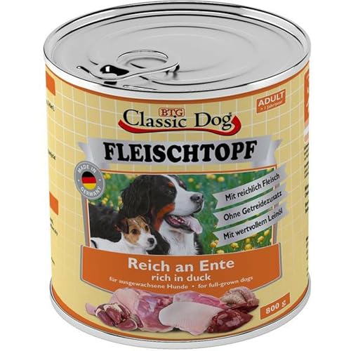 Classic Dog Dose Adult Fleischtopf Pur Reich an Ente 800g (Menge: 6 je Bestelleinheit) von Classic Dog