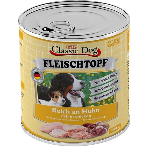 Classic Dog Dose Adult Fleischtopf Pur Reich an Huhn 800g (Menge: 6 je Bestelleinheit) von Classic Dog