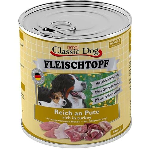 Classic Dog Dose Adult Fleischtopf Pur Reich an Pute 800g (Menge: 6 je Bestelleinheit) von Classic Dog