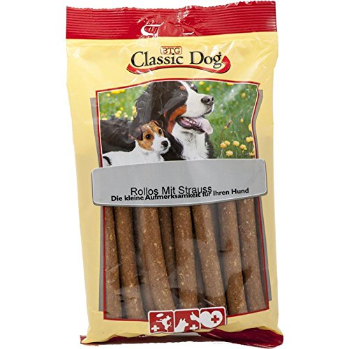 Classic Dog Snack Rollos Strauß | 14x 20er Hundesnack von Classic Dog