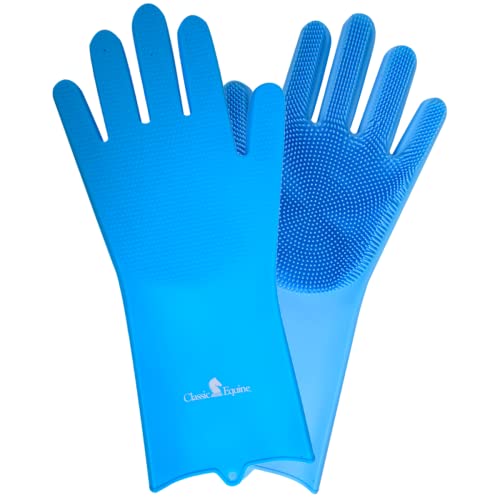 Classic Equine Waschhandschuhe, blau von Classic Equine