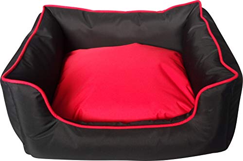 Classic Pet Products Hundebett, rechteckig, wasserdicht, Größe S, Schwarz/Rot von Classic Pet Products