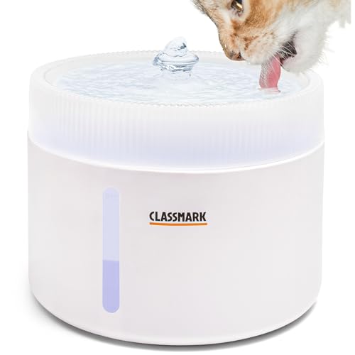 Katzenbrunnen - Trinkbrunnen Für Katze - Wasserspender Katzen mit LED - Wasserbrunnen für Katze 2L - Katzentrinkbrunnen mit Aktivkohlefilter - Trinkbrunnen für Hunde - Katze Zubehör BPA-freier von Classmark