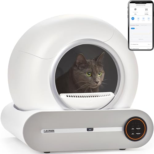 Katzenklo Selbstreinigend - Elektrisches Automatisches Katzentoilette - Smarte Katzentoilette Elektrisch Reinigung Roboter (Silber) von Classmark