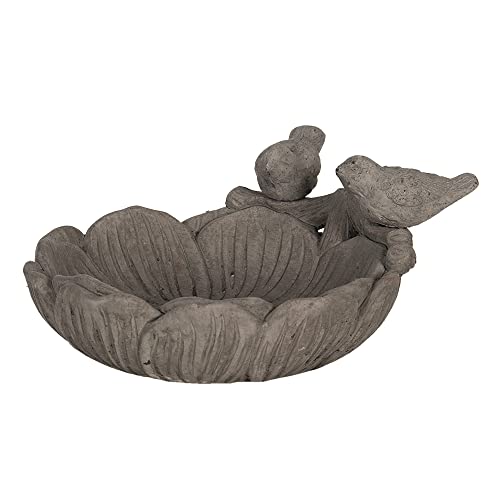 Clayre Eef Vogeltränke Vogelbad grau Stein Antik-Look von Clayre & Eef