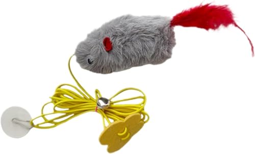 Interaktives Katzenspielzeug, hängend, kleine Mausform, Katzenspielzeug, eingebauter Sound, lindert Langeweile, hängende quietschende Maus, dehnbare Feder, Plüsch, Haustierbedarf Interaktives Katzenspielzeug, hängend, kleine Mausform, Katzenspielzeug, eingebauter Sound, lindert Langeweile, hängende quietschende Maus, dehnbare Feder, Plüsch, Haustierbedarf von Cldaisy