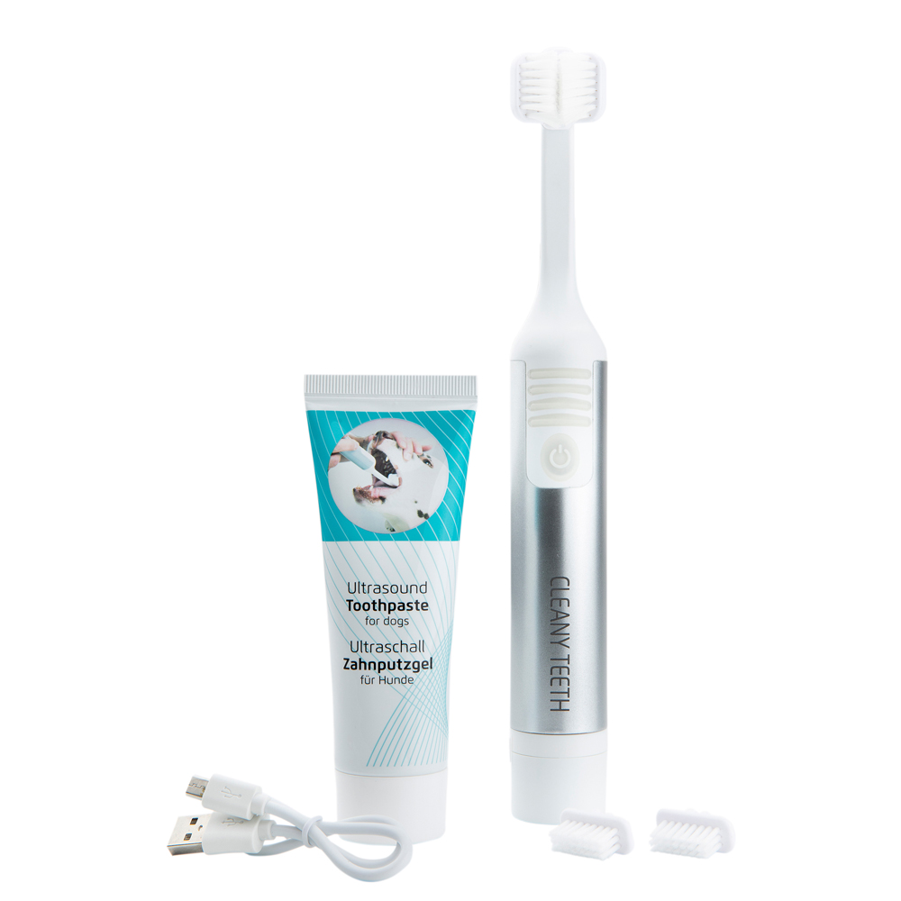 Cleany Teeth Hunde-Ultraschallzahnbürste Clean silber von CleanyTeeth