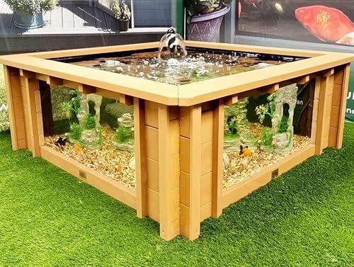 Clear View Garden Aquarium Lotus Gartenteich, quadratisch mit Fenstern von Clear View Garden Aquarium