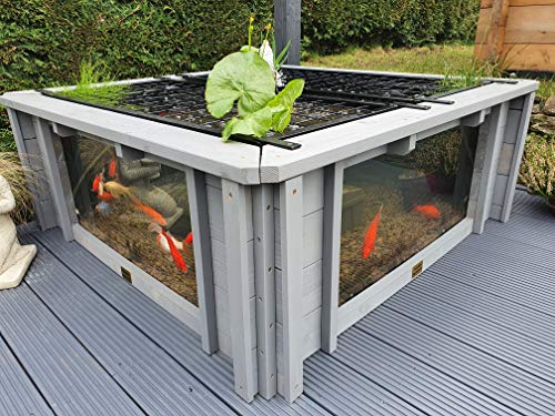 Clear View Garden Aquarium Lotus Gartenteich, quadratisch mit Fenstern von Clear View Garden Aquarium