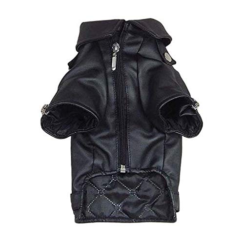 ClearloveWL Hundemantel, warme Winterjacke, PU-Lederjacke, weich, wasserdicht, für den Außenbereich, Welpen, Oberbekleidung für Welpen, Winter, warme Kleidung (XXS-5XL), Schwarz , XXL von ClearloveWL