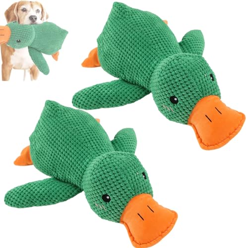 Clgorm Pfotenstern Anti Stress Ente Hund, 45cm Kuscheltier Ente, Gelbe Anti Stress Ente Für Hunde, Beruhigende Ente Für Hunde, Interaktives Stabiles Anti Stress Spielzeug Für Kleine Hund (2 Stück-F) von Clgorm