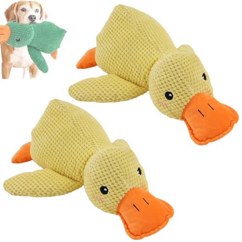 Clgorm Pfotenstern Anti Stress Ente Hund, 45cm Kuscheltier Ente, Gelbe Anti Stress Ente Für Hunde, Beruhigende Ente Für Hunde, Interaktives Stabiles Anti Stress Spielzeug Für Kleine Hund (2 Stück-D) von Clgorm