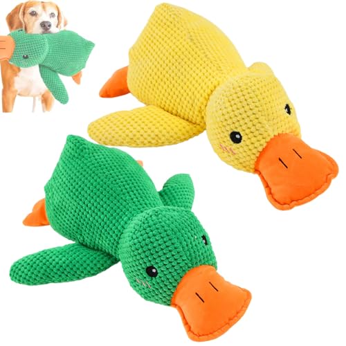 Clgorm Pfotenstern Anti Stress Ente Hund, 45cm Kuscheltier Ente, Gelbe Anti Stress Ente Für Hunde, Beruhigende Ente Für Hunde, Interaktives Stabiles Anti Stress Spielzeug Für Kleine Hund (2 Stück-A) von Clgorm