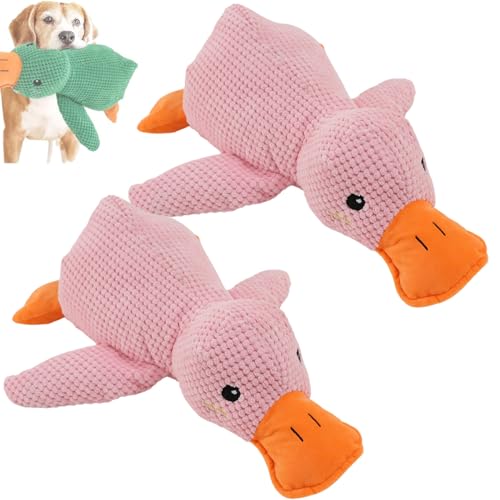 Clgorm Pfotenstern Anti Stress Ente Hund, 45cm Kuscheltier Ente, Gelbe Anti Stress Ente Für Hunde, Beruhigende Ente Für Hunde, Interaktives Stabiles Anti Stress Spielzeug Für Kleine Hund (2 Stück-E) von Clgorm