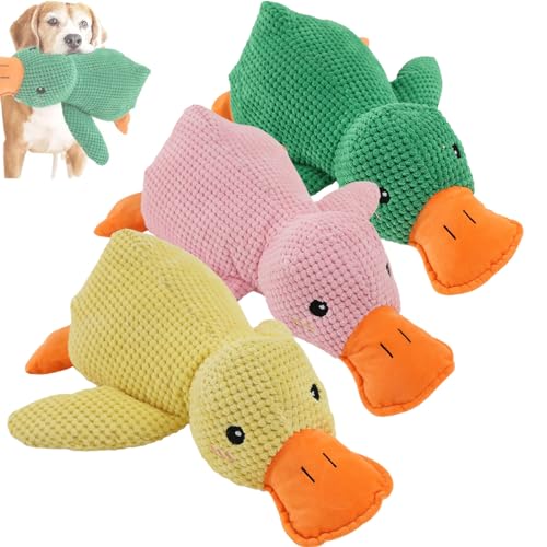 Clgorm Pfotenstern Anti Stress Ente Hund, 45cm Kuscheltier Ente, Gelbe Anti Stress Ente Für Hunde, Beruhigende Ente Für Hunde, Interaktives Stabiles Anti Stress Spielzeug Für Kleine Hund (3 Stück) von Clgorm