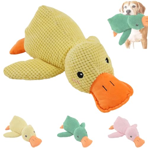 Clgorm Pfotenstern Anti Stress Ente Hund, 45cm Kuscheltier Ente, Gelbe Anti Stress Ente Für Hunde, Beruhigende Ente Für Hunde, Interaktives Stabiles Anti Stress Spielzeug Für Kleine Hund (Gelb) von Clgorm