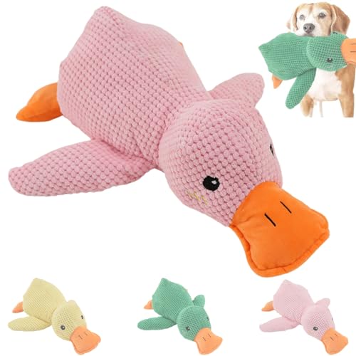 Clgorm Pfotenstern Anti Stress Ente Hund, 45cm Kuscheltier Ente, Gelbe Anti Stress Ente Für Hunde, Beruhigende Ente Für Hunde, Interaktives Stabiles Anti Stress Spielzeug Für Kleine Hund (Rosa) von Clgorm