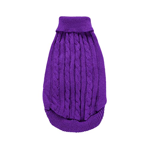 Clicitina Haustier Hund Katze Strickpullover Winter Warmer Pullover Welpen Mantel Jacke Kleidung Kostüm DO862 (C-Purple, L) von Clicitina