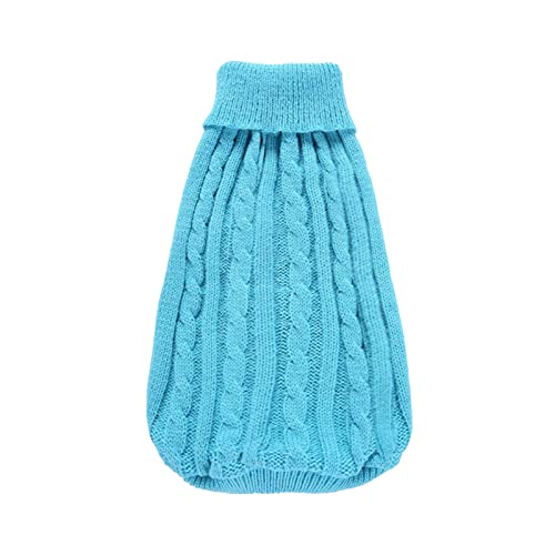 Clicitina Haustier Hund Katze Strickpullover Winter Warmer Pullover Welpen Mantel Jacke Kleidung Kostüm DO862 (C-Sky Blue, L) von Clicitina