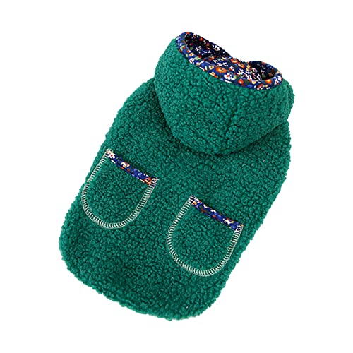 Clicitina Haustier Katze Hund Lässige Taschen Pullover Winter Warme Kleidung Kleid Kleidung FFg374 (Green, XL) von Clicitina