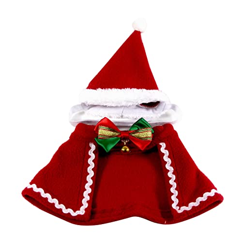 Clicitina Weihnachten Haustier Cape Hut Schal Anzug Katze Weihnachten Cape Hundehalsband Urlaub Kleidung Weihnachtskostüm für Katzen und kleine Hunde enes Hundehalsband (Red, M) von Clicitina