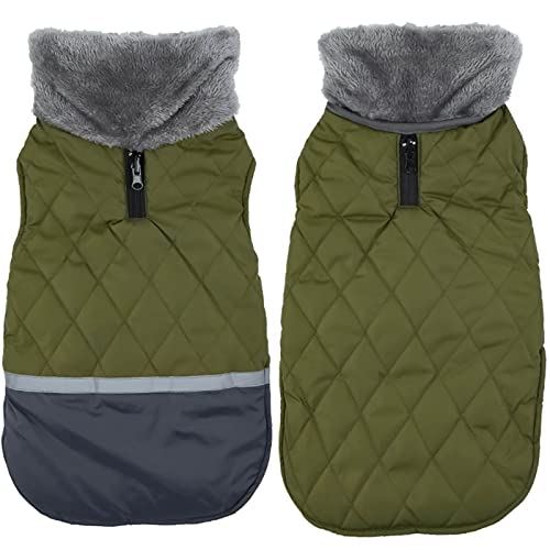 Clicitina wasserdichter Haustiermantel Winterwarmer Hundemantel für kleine mittelgroße Hunde doppelseitig tragbar Wintermantel Für (Green, XXXL) von Clicitina