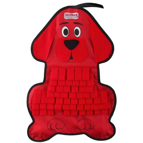 Clifford® Schnüffel-Leckerli-Matte, 59,7 cm, Puzzle-Spielzeug für Hunde, geistige Stimulation, langlebig, langsames Füttern, Quietscher, weich und sensorisch von Clifford The Big Red Dog