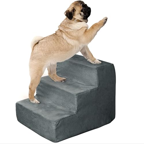 Hundetreppe mit Stuhl für kleine Hunde, Hundetreppe für Hochbett, Couch und Sofa, Haustiertreppe für alte Hunde, Katzen, Klettern mit rutschfester Unterseite, Haustiertreppe für Hochbett, von Clioran