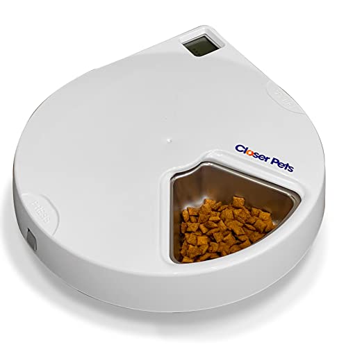 Cat Mate Automatischer Futterspender für Haustiere mit Edelstahl-Schüssel-Einsätzen und Kühlakkus (C500) von Closer Pets