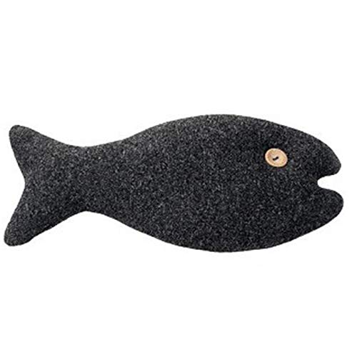 Closer Schwarzes Fisch Katzen Minze Spielzeug Lustige Katze Spielzeug Simulation Fisch Katze Kissen BestäNdiges Backen Zahn Spielzeug 30X13Cm von Closer