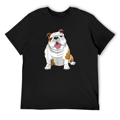Cotton Cool Design 3D Tee Shirts English Bulldogs Awesome Funny Bulldog Pups Dogs Fitness T-Shirt L Black von Closer